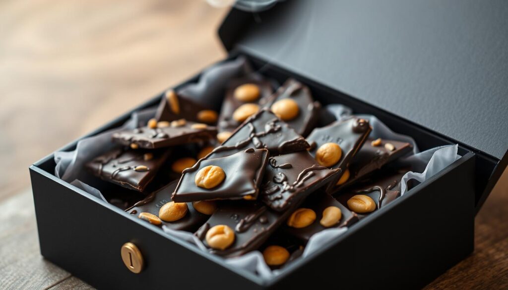 Dark Chocolate Peanut Brittle Gift Packaging