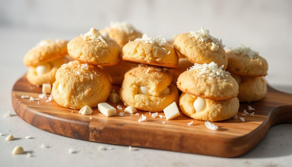 White Chocolate Coconut Macaroons Presentation