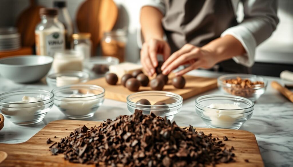 homemade chocolate truffle preparation steps