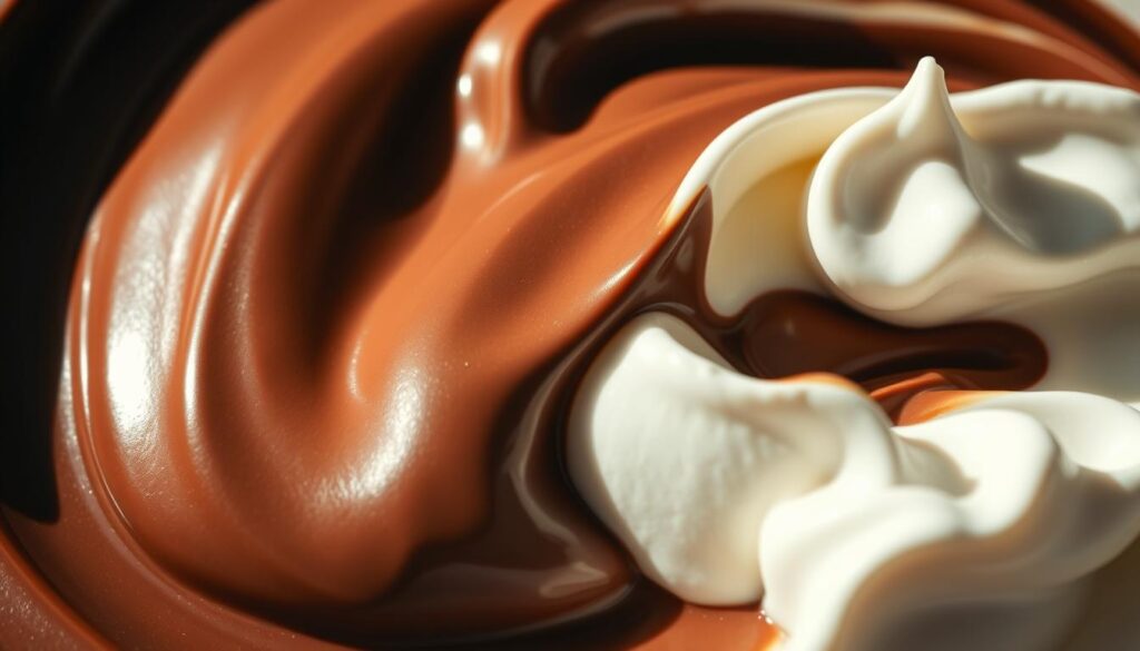 melted chocolate and whipped topping mixture