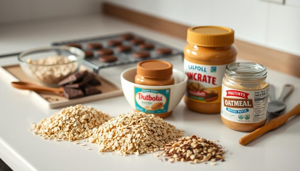 no-bake cookie ingredients and tools