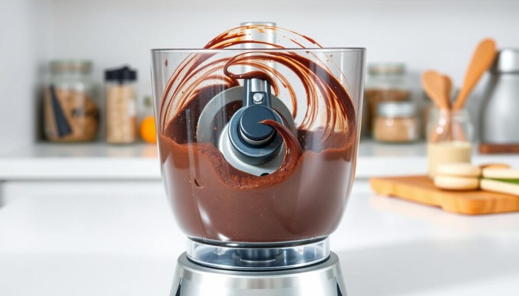 food processor making rum ball mixture