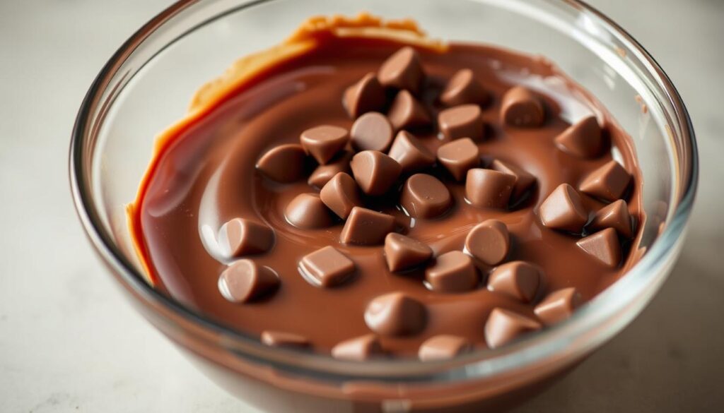 melting chocolate chips in a bowl melting chocolate chips in a bowl